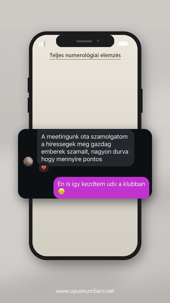 Ügyfélvélemény a numerológiai elemzésről (üzenet képernyőképe) – 26. / 38